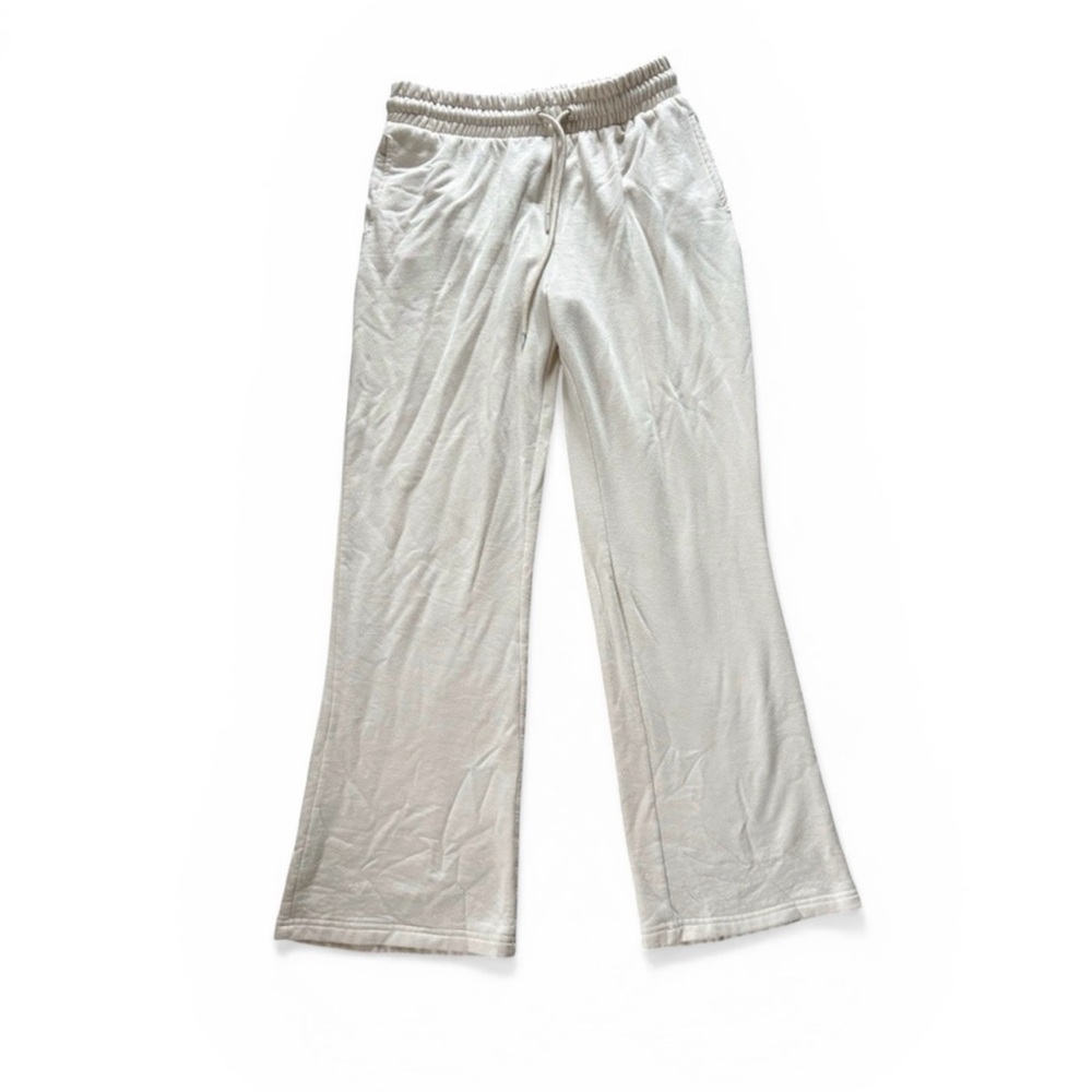 Women's Cream Wide-Leg Lounge Pants